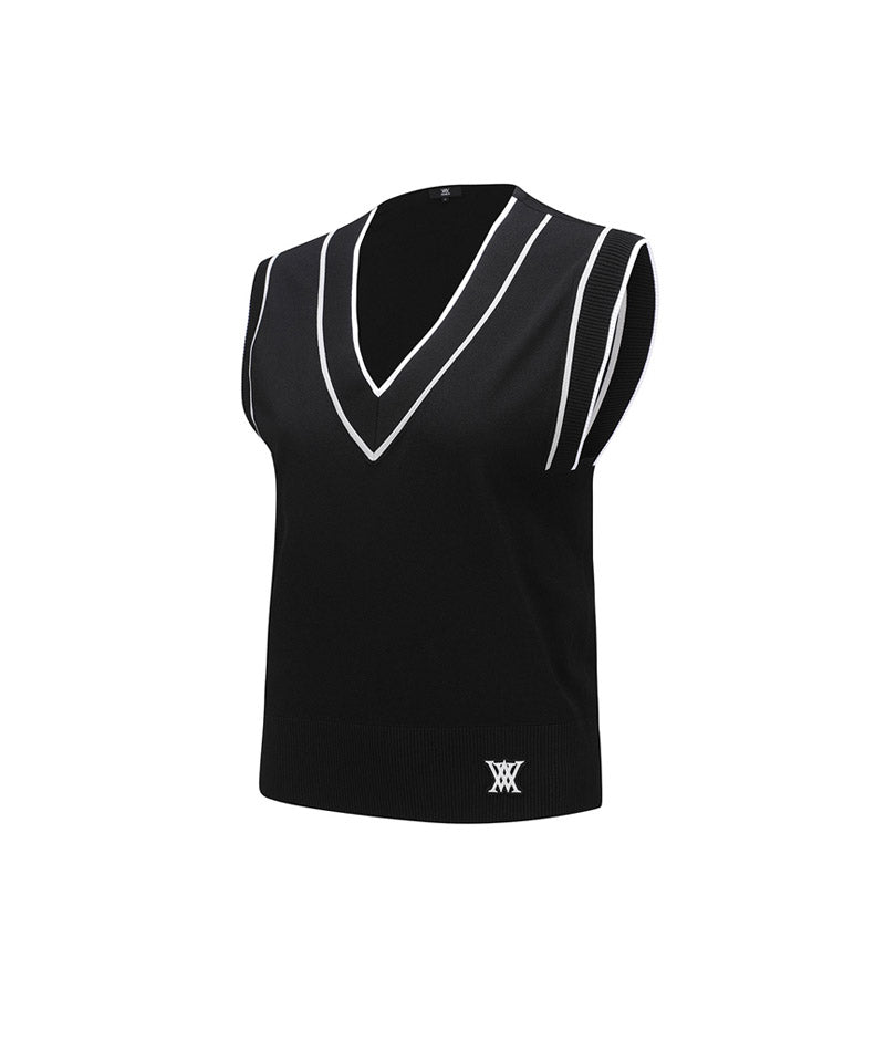 Women's Essential V-Neck Vest - Black