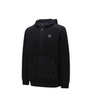 Men's Fleece Hoodie Long T-Shirt - Black