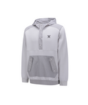 Men's Fleece Hoodie Long T-Shirt - Light Grey