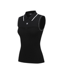 Women's Sleeveless Collared Sweater - Black