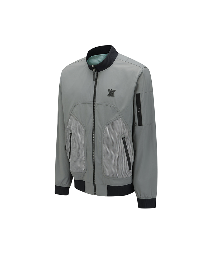 Men's FA Gradation Pattern Reversible Jacket - Dark Grey
