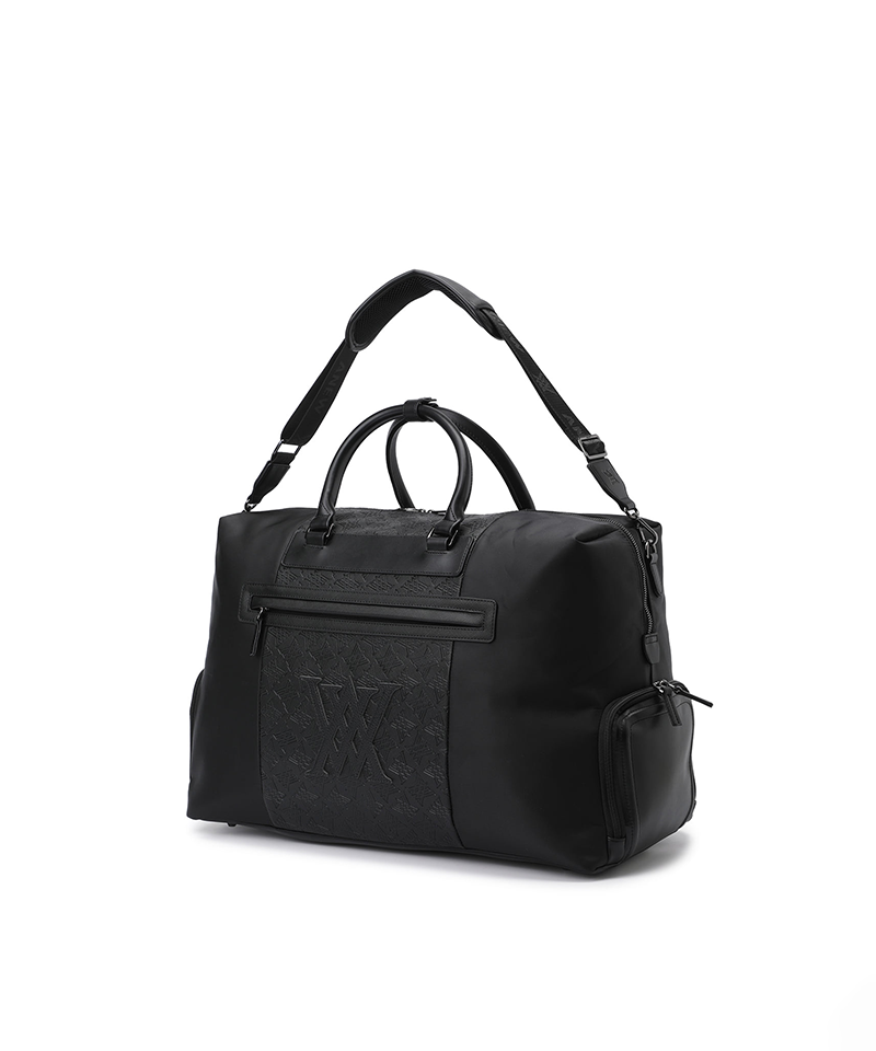 Uni Logo Intaglio Boston Bag - Black