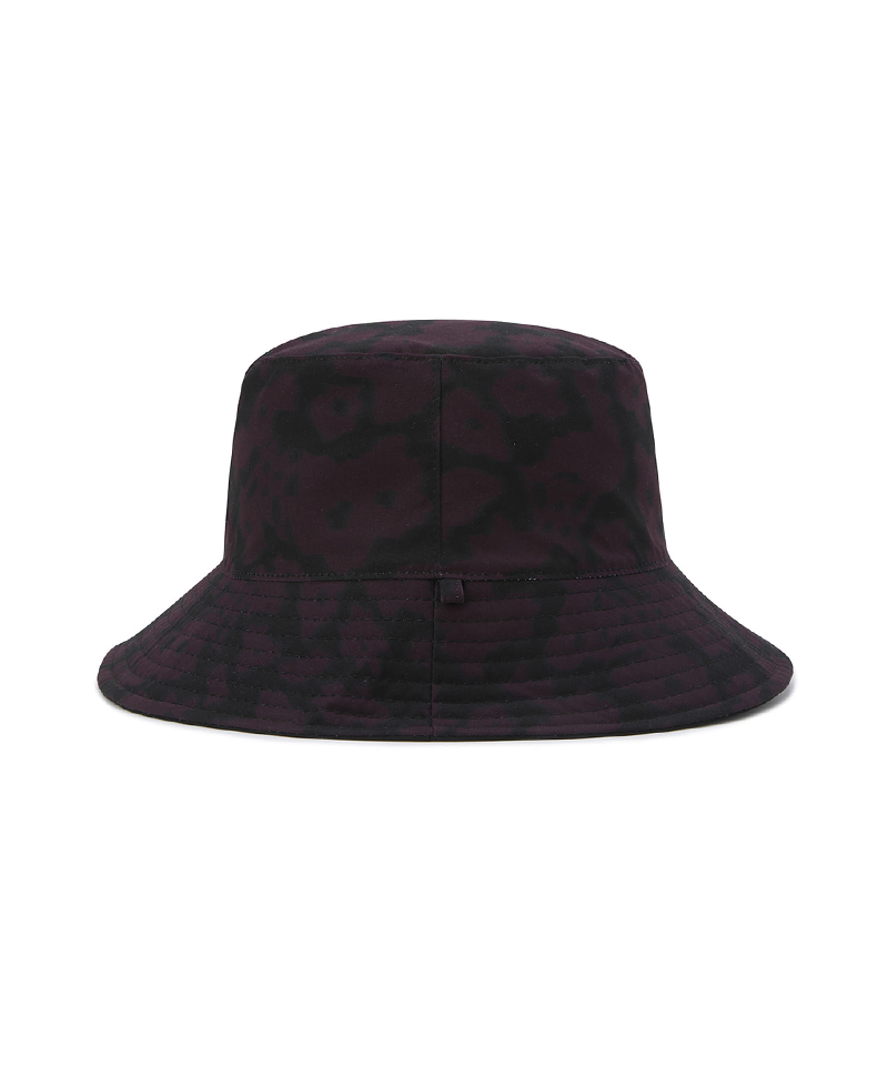 Unisex Flower Pattern Reversible Bucket Hat - Black