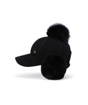 Women's Line Knit Ballcap - Black