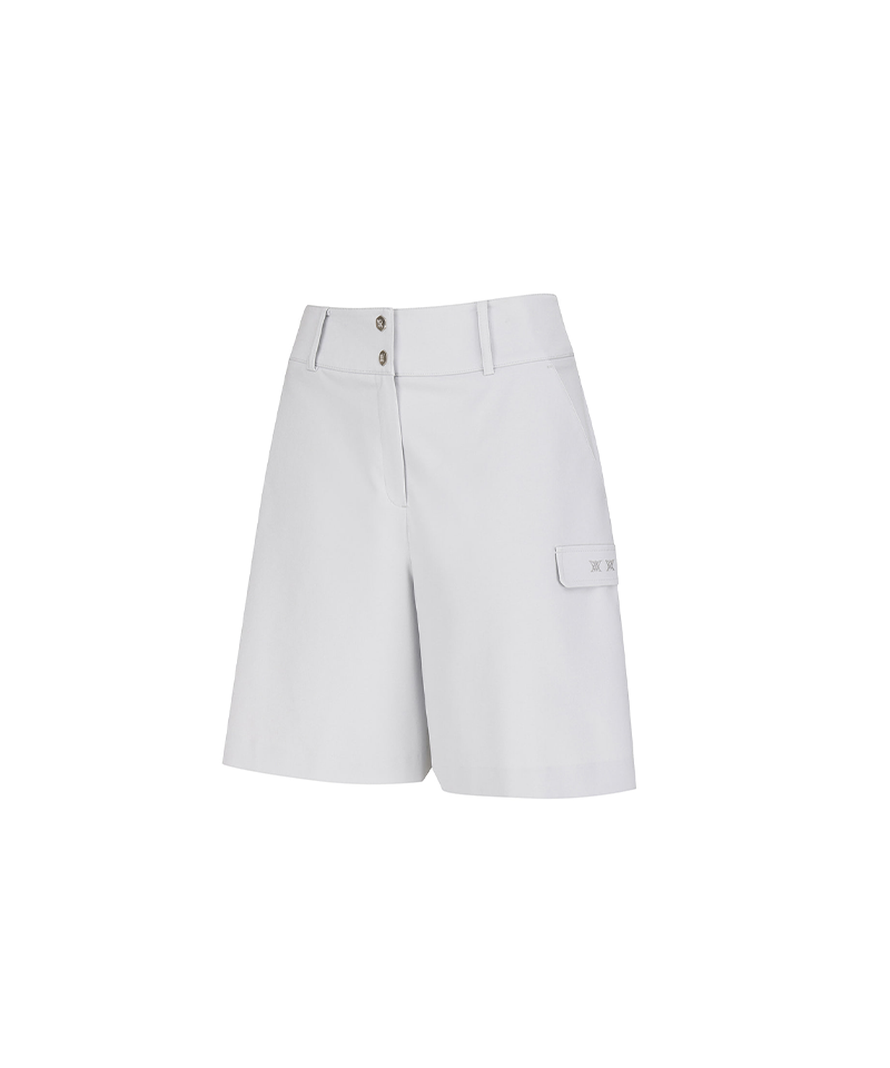 Women's FA Back Pleated Half Pants - Light Grey