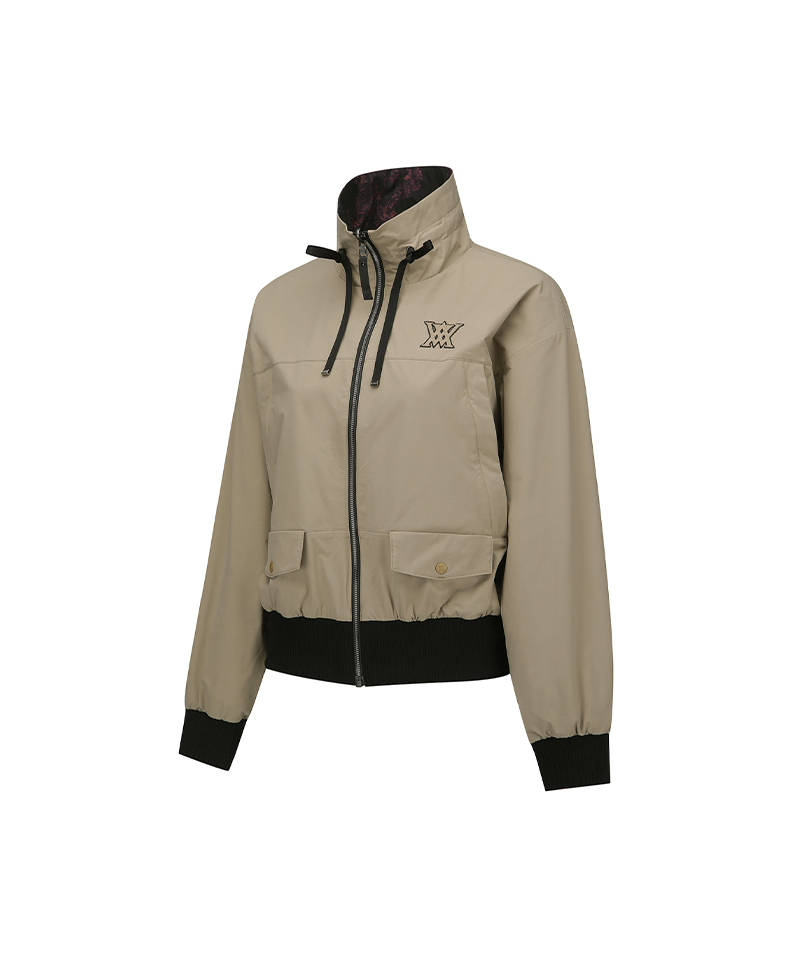 Women's FA Flower Pattern Reversible Jacket - Beige