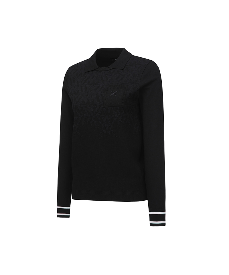 Women's FA Logo Pattern Sweater - Black
