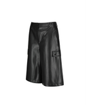 Women's FA Faux Leather Bermuda Pants - Black