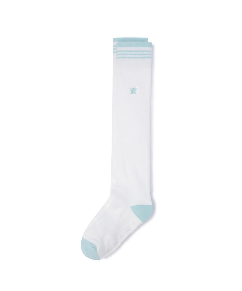 Women's Stripe Knee High Socks - Off White