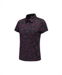 ANEW Golf Women's FA Flower Pattern Short T-Shirt - Burgundy