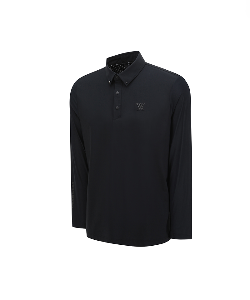 Men's SM Back Air Dot Long T-Shirt - Black