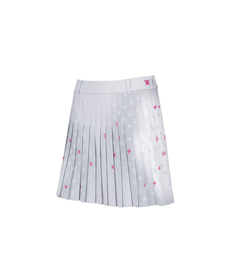 ANEW Golf Women's SM Gradation Pattern Pleated Skirt - Light Grey