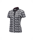 Women's SM Logo Pattern Short T-Shirt - Black