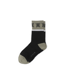 Women's Blocks Medium Neck Socks - Black