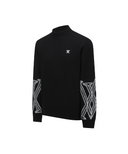 Men's WI Fuzzy Logo Point Sweater - Black