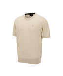 Men's Solid Short Sleeve Sweater - Beige