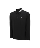Men's Collar Point Long T-Shirt - Black