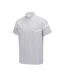 Men's Mock Neck Short Sleeve T-Shirt - Light Grey