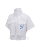 Women's Essential Short Sleeve Pleats Jacket - White