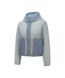 Women's Hooded Athleisure Jacket - Light Grey