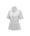 Women's Mid Length Hight Neck Jacket - Light Grey