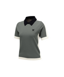 Women's Contrast Collar Sweater - Khaki