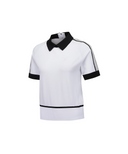 [Signature] Women's Mesh Patch Short Sleeve Sweater - White