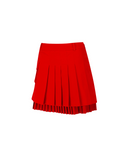 Women's Layered Pleats Skirt - Red