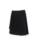 Women's  Pleated Wrap Skirt - Black
