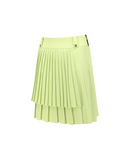 Women's  Pleated Wrap Skirt - Lime