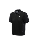 Women's Seasonal Pattern Half Zip T-Shirt - Black