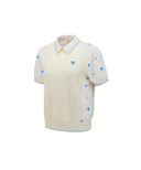 Women's Seasonal Pattern Half Zip T-Shirt - Ivory
