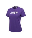 Women's Solid Round Short Sleeve T-Shirt - Purple