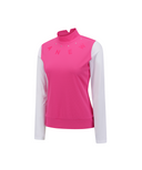 Women's Mock Neck Cooling Sleeve T-Shirt - Hot Pink