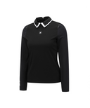 [Signature] Women's Mesh Hybrid Long T-Shirt - Black