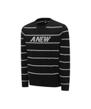 Men's Stripe Round Sweater - Black