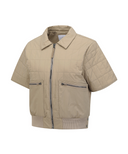 Women's Short Sleeve Jacket - Dark Beige