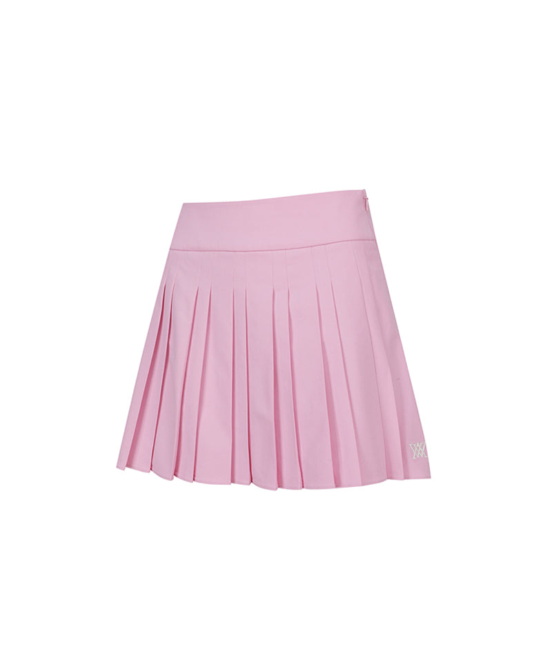 Women's Asymmetry Pleats Skirt - Light Pink