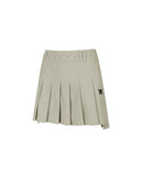 Women's Buckle Point Pleats Skirt - Light Beige