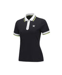 Women Zipper Point Short T-Shirt - Black
