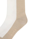 Women's Color Block Over Knee Socks - Off-White