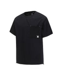 Men Ribbed Crew Neck Short  T-Shirt - Black