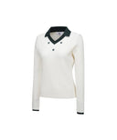 [Signature] Women's Logo Point Cable Sweater - Off-White