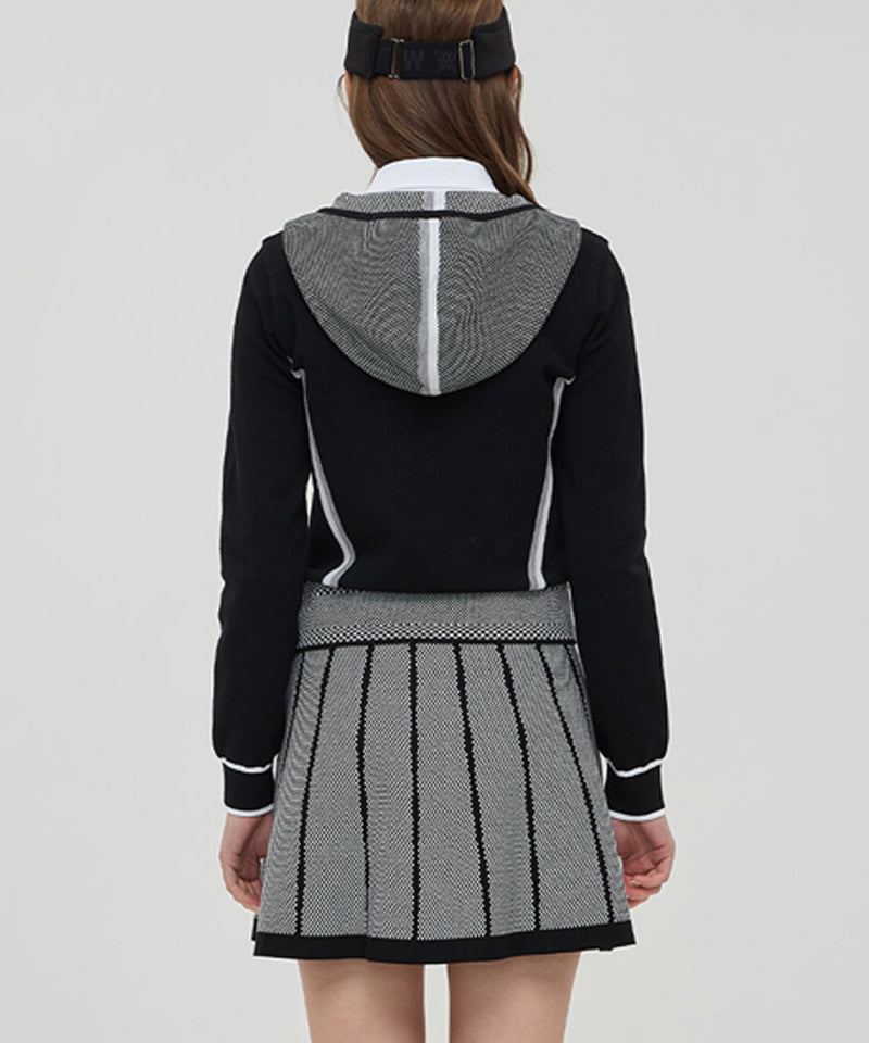 Women's Pattern Knit Skirt - Black