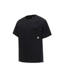 Men's Ribbed Crew Neck Short T-Shirt - Black