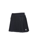 Women's Denim-Like A-Line Skirt - Navy