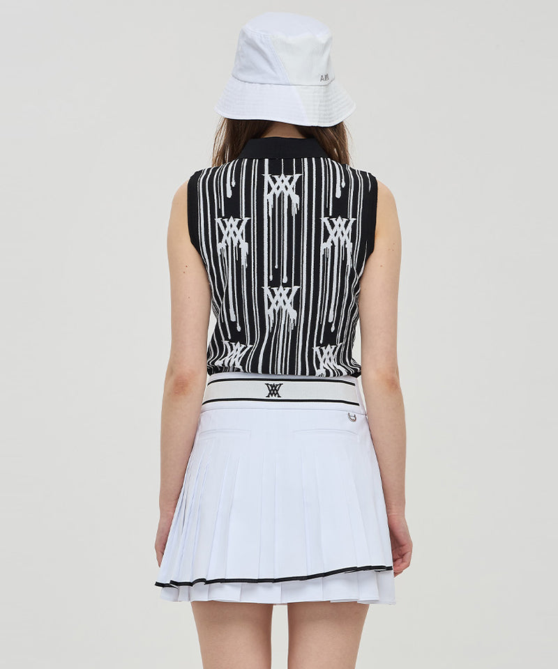 Women Rain Logo Sleeveless Sweater - Black