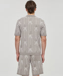 [Legacy Sale] Men Rain Logo Short Sleeve Sweater - Beige
