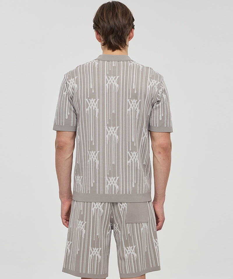 Men Rain Logo Short Sleeve Sweater - Beige