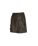 Women's Faux Leather A - Line SQ - Brown